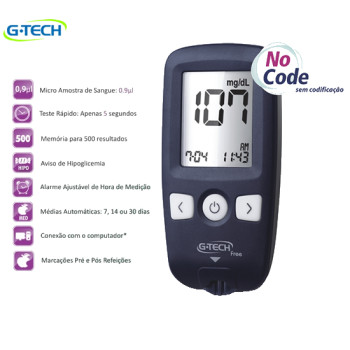 MEDIDOR GLICOSE G-TECH FREE ( KIT 10 TIRAS ) 